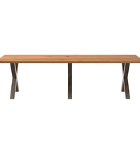 Esstisch Hellbraun 280x100x74 cm Massivholz Eiche Rechteckig