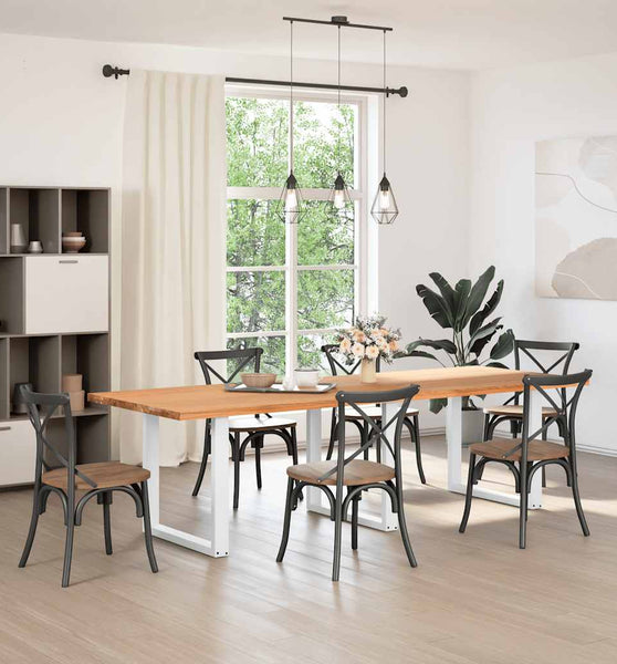 Esstisch Hellbraun 280x100x74 cm Massivholz Eiche Rechteckig