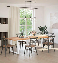 Esstisch Hellbraun 280x100x74 cm Massivholz Eiche Rechteckig