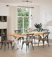 Esstisch Hellbraun 280x100x74 cm Massivholz Eiche Rechteckig