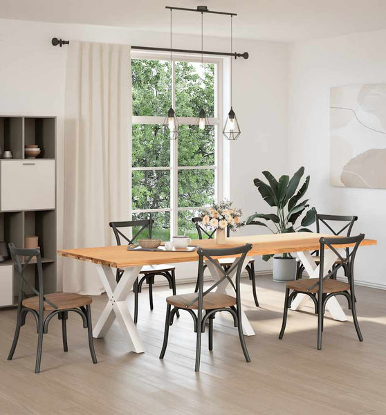 Esstisch Hellbraun 280x100x74 cm Massivholz Eiche Rechteckig