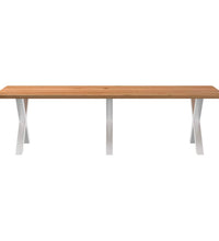 Esstisch Hellbraun 280x100x74 cm Massivholz Eiche Rechteckig