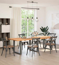 Esstisch Hellbraun 280x100x74 cm Massivholz Eiche Rechteckig