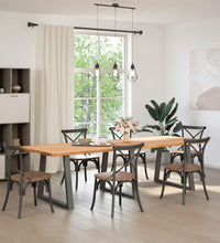 Esstisch mit Baumkanten 280x100x74 cm Massivholz Eiche