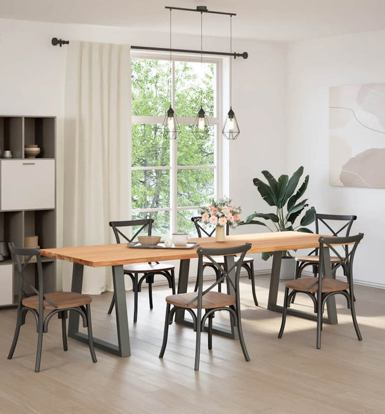 Esstisch mit Baumkanten 280x100x74 cm Massivholz Eiche