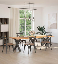 Esstisch Hellbraun 280x100x74 cm Massivholz Eiche Rechteckig