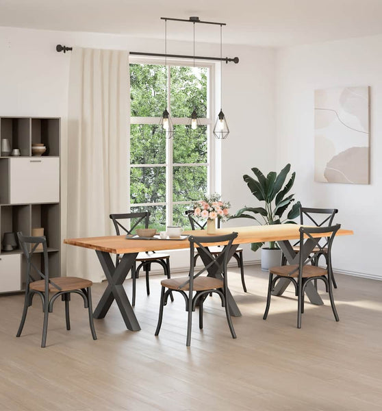 Esstisch Hellbraun 280x100x74 cm Massivholz Eiche Rechteckig