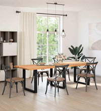 Esstisch Hellbraun 280x100x74 cm Massivholz Eiche Rechteckig