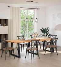 Esstisch mit Baumkanten 280x100x74 cm Massivholz Eiche