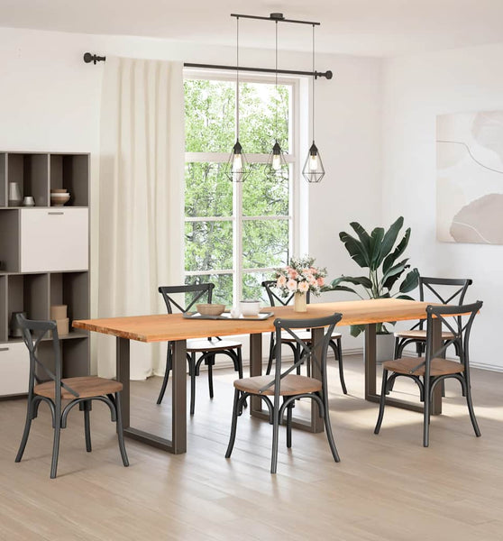 Esstisch Hellbraun 280x100x74 cm Massivholz Eiche Rechteckig
