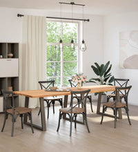 Esstisch mit Baumkanten 280x100x74 cm Massivholz Eiche