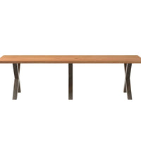 Esstisch Hellbraun 280x100x74 cm Massivholz Eiche Rechteckig