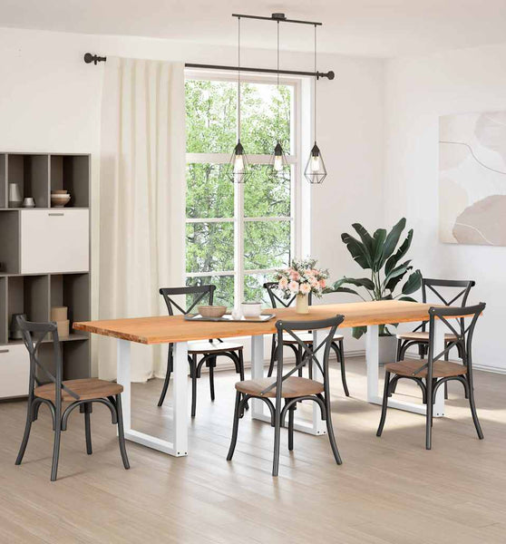 Esstisch Hellbraun 280x100x74 cm Massivholz Eiche Rechteckig