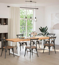 Esstisch mit Baumkanten 280x100x74 cm Massivholz Eiche