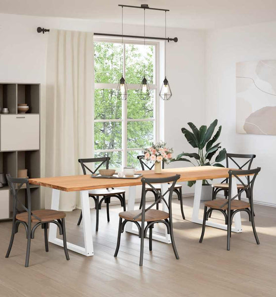 Esstisch mit Baumkanten 280x100x74 cm Massivholz Eiche