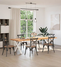 Esstisch Hellbraun 280x100x74 cm Massivholz Eiche Rechteckig