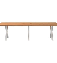 Esstisch Hellbraun 280x100x74 cm Massivholz Eiche Rechteckig