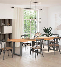 Esstisch Hellbraun 320x100x74 cm Massivholz Eiche Rechteckig