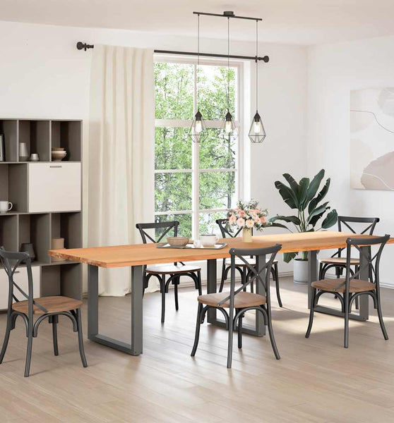 Esstisch Hellbraun 320x100x74 cm Massivholz Eiche Rechteckig