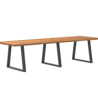 Esstisch Hellbraun 320x100x74 cm Massivholz Eiche Rechteckig