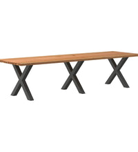 Esstisch Hellbraun 320x100x74 cm Massivholz Eiche Rechteckig