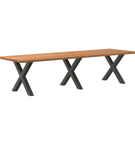 Esstisch Hellbraun 320x100x74 cm Massivholz Eiche Rechteckig