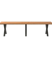 Esstisch Hellbraun 320x100x74 cm Massivholz Eiche Rechteckig