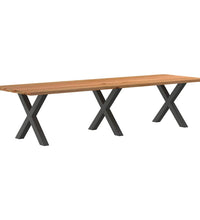 Esstisch Hellbraun 320x100x74 cm Massivholz Eiche Rechteckig