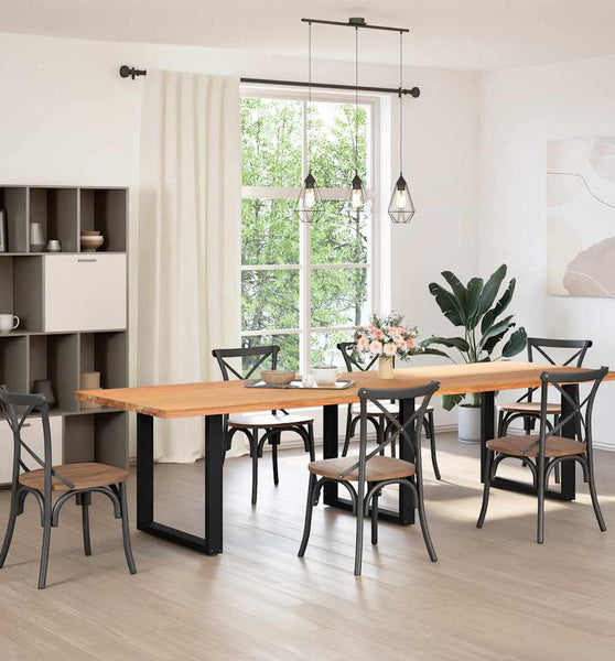 Esstisch Hellbraun 320x100x74 cm Massivholz Eiche Rechteckig