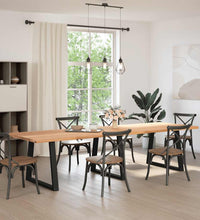 Esstisch Hellbraun 320x100x74 cm Massivholz Eiche Rechteckig