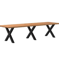 Esstisch Hellbraun 320x100x74 cm Massivholz Eiche Rechteckig