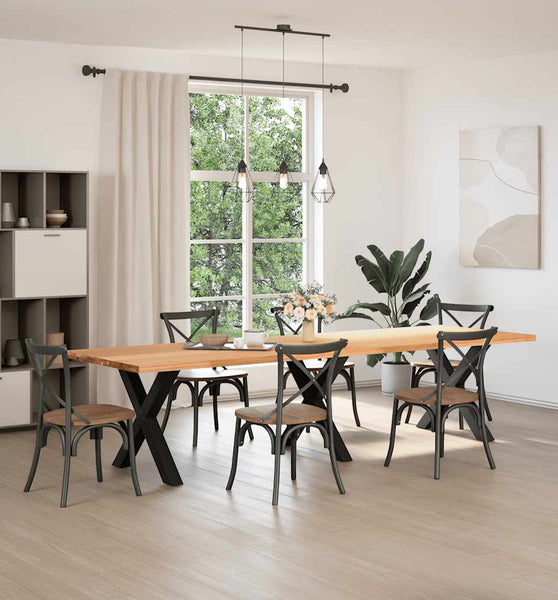 Esstisch Hellbraun 320x100x74 cm Massivholz Eiche Rechteckig