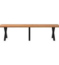 Esstisch Hellbraun 320x100x74 cm Massivholz Eiche Rechteckig