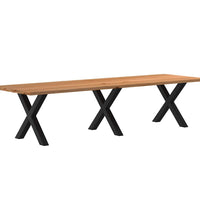 Esstisch Hellbraun 320x100x74 cm Massivholz Eiche Rechteckig