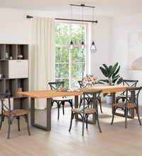Esstisch Hellbraun 320x100x74 cm Massivholz Eiche Rechteckig