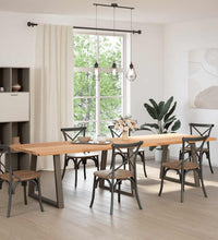 Esstisch Hellbraun 320x100x74 cm Massivholz Eiche Rechteckig