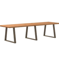 Esstisch Hellbraun 320x100x74 cm Massivholz Eiche Rechteckig