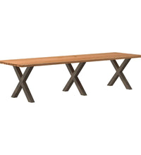 Esstisch Hellbraun 320x100x74 cm Massivholz Eiche Rechteckig