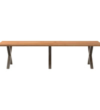 Esstisch Hellbraun 320x100x74 cm Massivholz Eiche Rechteckig