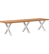 Esstisch Hellbraun 320x100x74 cm Massivholz Eiche Rechteckig