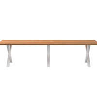 Esstisch Hellbraun 320x100x74 cm Massivholz Eiche Rechteckig