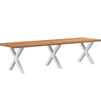 Esstisch Hellbraun 320x100x74 cm Massivholz Eiche Rechteckig