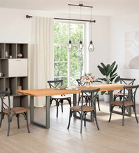 Esstisch Hellbraun 320x100x74 cm Massivholz Eiche Rechteckig