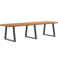 Esstisch mit Baumkanten 320x100x74 cm Massivholz Eiche