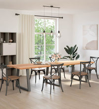 Esstisch mit Baumkanten 320x100x74 cm Massivholz Eiche