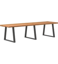 Esstisch mit Baumkanten 320x100x74 cm Massivholz Eiche