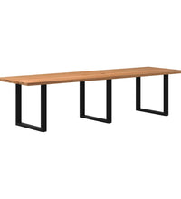 Esstisch Hellbraun 320x100x74 cm Massivholz Eiche Rechteckig