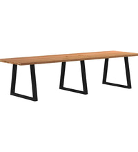 Esstisch mit Baumkanten 320x100x74 cm Massivholz Eiche