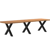 Esstisch Hellbraun 320x100x74 cm Massivholz Eiche Rechteckig