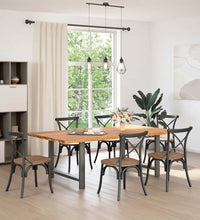 Esstisch Hellbraun 320x100x74 cm Massivholz Eiche Rechteckig